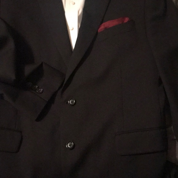 Men’s black suit set blazer 44R pants 36x32 - Picture 2 of 6